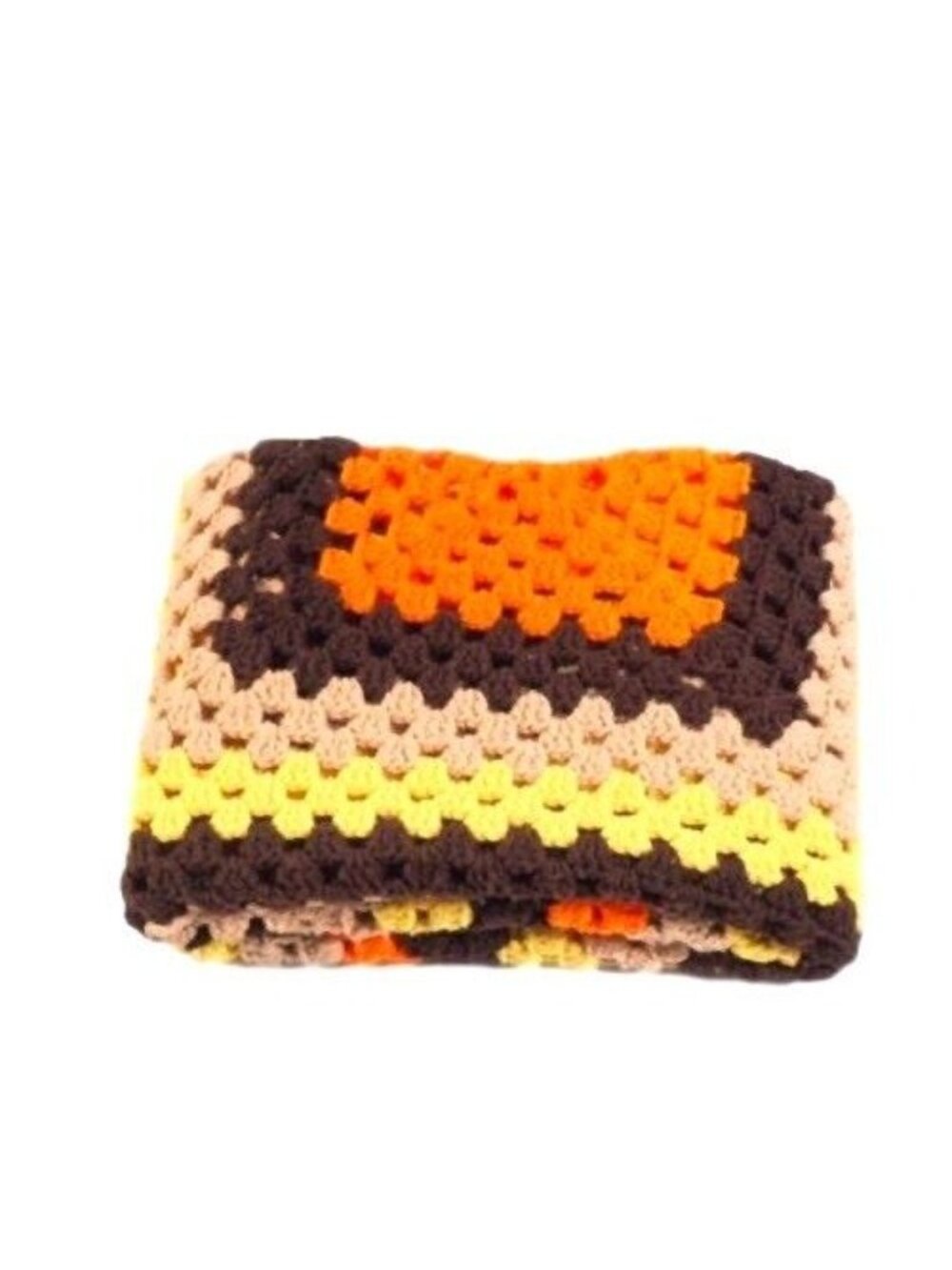 Vintage Hand Made Crochet Afghan Multi Color Blanket Throw 40" x 40" - Picture 2 of 5